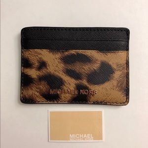 Michael Kors Leopard Butterscotch Card Holder